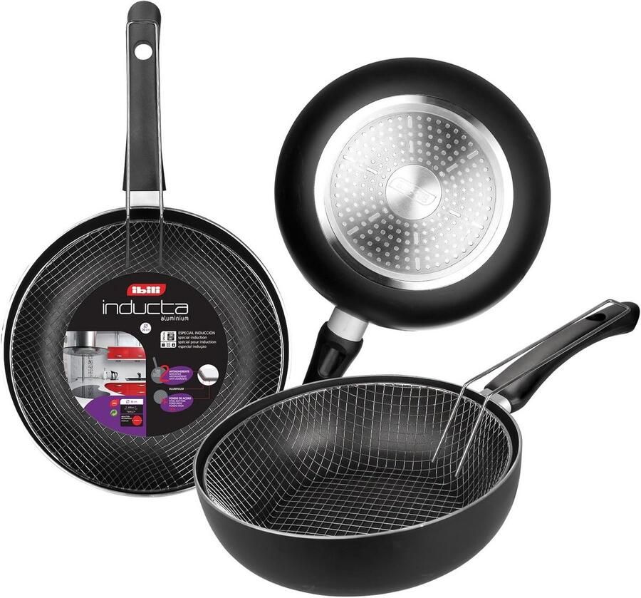 Frituurpan met Mandje Inductie 26 cm Aluminium Antiaanbaklaag