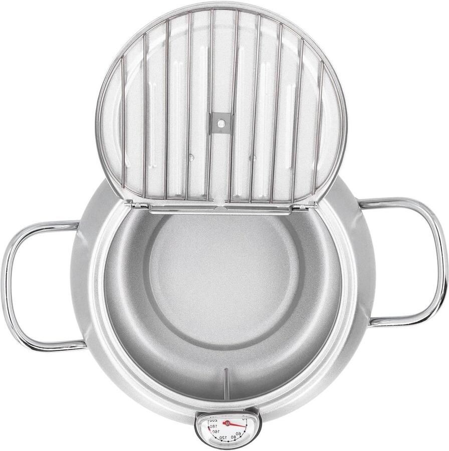 Frituurpan met thermometer Koekenpan Japanse stijl Precisie frituren Dubbele handgrepen 28D x 22W x 13H cm