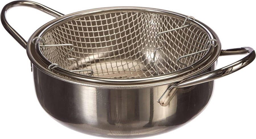 Frituurpan roestvrij staal 24 cm Vaatwasmachinebestendig en zilver - Foto 2