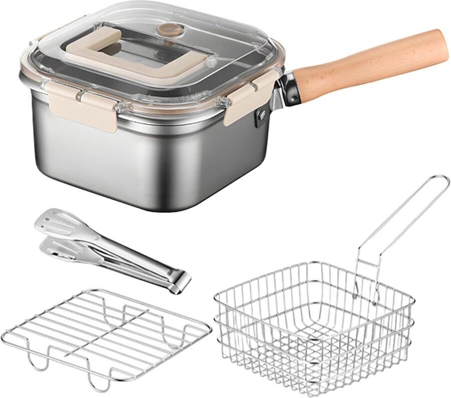 Frituurpan Set Kookgerei Fornuis Buiten Keuken Veilig Handvat 35x20.5x11.5 cm