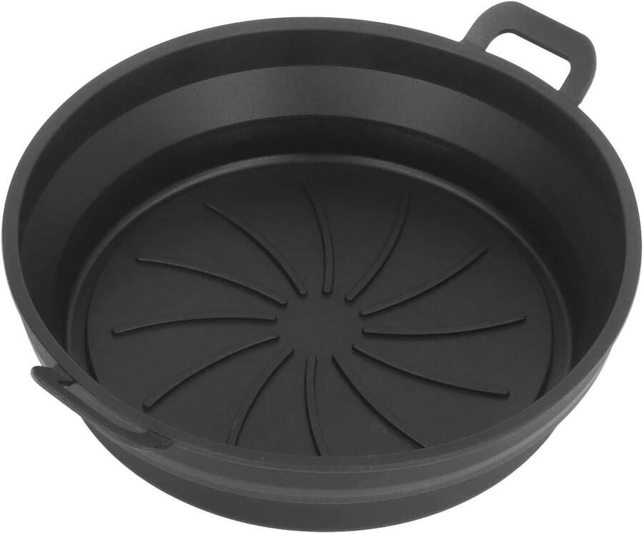 Frituurpan Siliconen Voering Airfryer Bakvorm Hygiënisch Koken Hittebestendig Materiaal Diameter 19CM Zwart