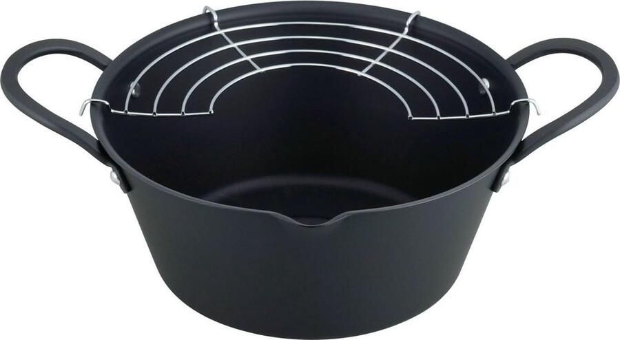 Frituurpan Tempura pan Thuis frituren Met RVS mandje 22 cm Rood