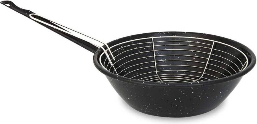 Oliebollen friteuse Oud en Nieuw Frituurpan met Pan Verglaasd Staal 2.5 Liter Diameter 24 cm Spain Made