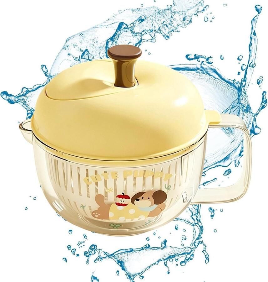 Fruit Reiniger Centrifuge Groente Droger Maaltijd Voorbereiding Antislip Basis 20 cm Hoog Geel