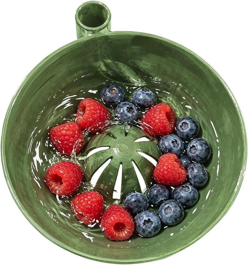 Fruit Wasmachine Bessen Kom Groenten Reinigen Zelf Roterend 16.8 cm Lichtgroen