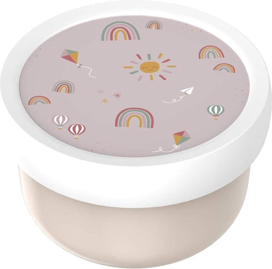 Fruitbox Campus Snackdoos Voor Kinderen Vaatwasmachine- En Magnetronbestendig Bento-Boxen Zijn Magnetronbestendig 300 Ml Sunshine & Rainbow