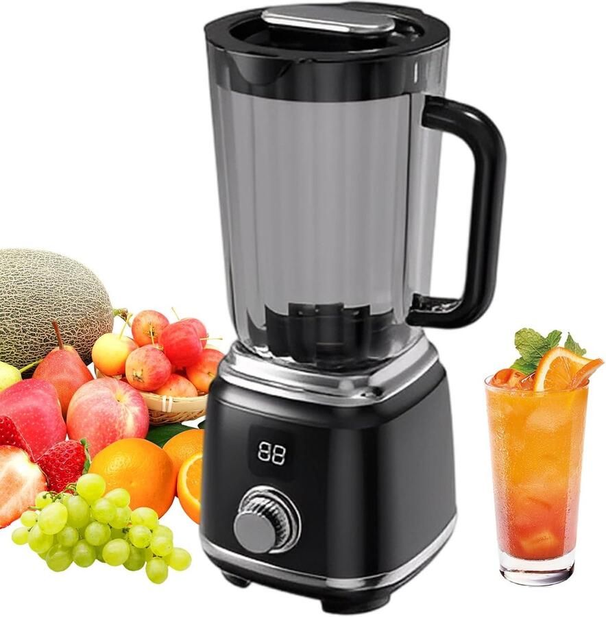 Fruitpers Oplaadbare draagbare sapcentrifuge Met LED-display Draadloze sapcentrifuge Geschikt voor thuisgebruik Perst citroenen sinaasappels ananas citrusvruchten groenten en fruit Zwart