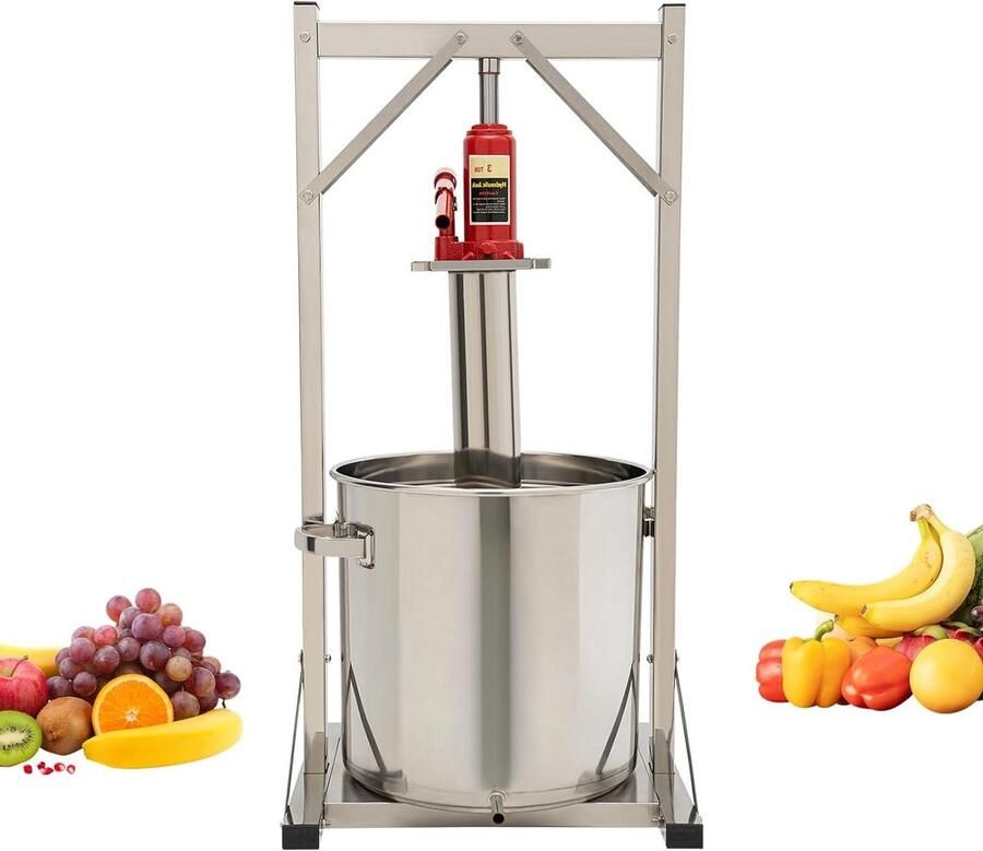 Fruitpers Sap pers Sap maken Hydraulische perskracht 36 liter Zilver