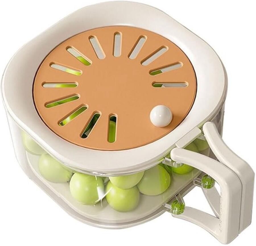 Fruitwaskom met uitneembare afdruipmand Afneembaar ontwerp Mesh zeef Opvouwbare handgreep Deksel Voor wassen en bewaren van fruit en groenten Afvoermand