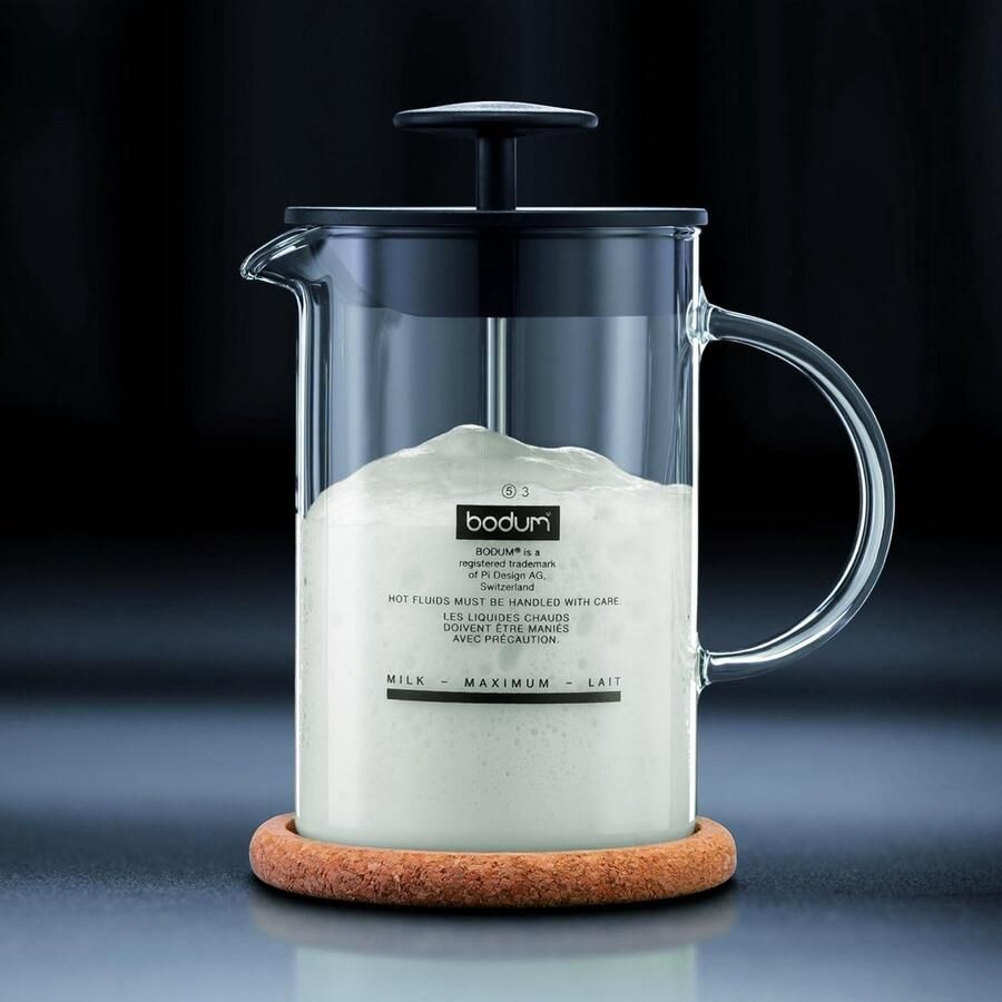 Frusta per latte LATTEO Nero Frusta per latte e cappuccino in acciaio inox