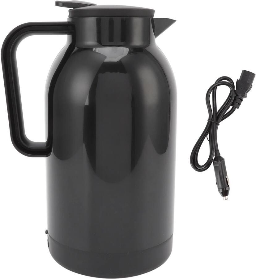 Fytura Autoverwarmingsbeker 1300ML – Draagbare Elektrische Waterkoker voor Auto – 12V 24V Sigarettenaansteker – Roestvrij Staal – Anti-lek – Zwart