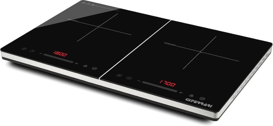 G3 Ferrari Energiko Duo G10209 Dubbele inductiekookplaat 1800 W + 1700 W timer digitaal display geschikt voor pannen van 12 cm tot 26 cm gemakkelijk te reinigen