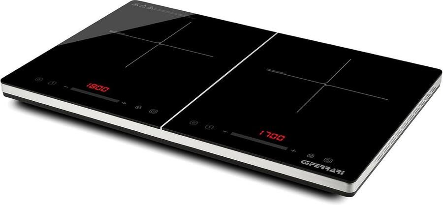 G3 Ferrari Energiko Duo G10209 Dubbele inductiekookplaat 1800 W + 1700 W timer digitaal display geschikt voor pannen van 12 cm tot 26 cm gemakkelijk te reinigen