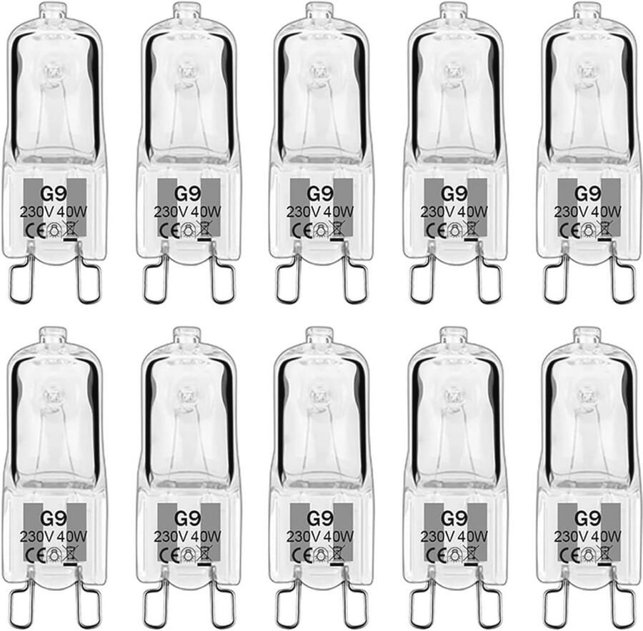 G9 halogeenlampen Dimmen 10 stuks 40 W warm wit geschikt voor oven en verlichting