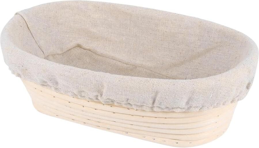 Gaarmand Brood Deegmand Rotan Zuurdesem Bakken Handgevlochten Structuur 23x23x8 cm Beige