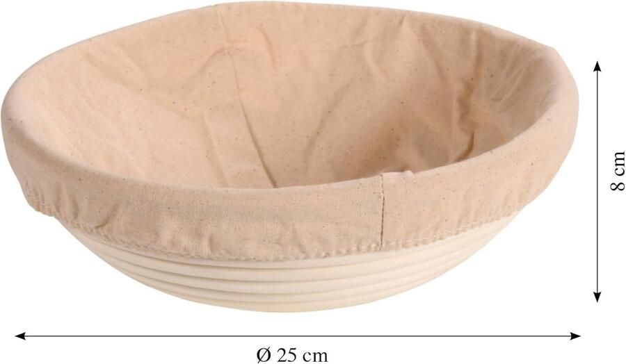 Gaarmand Broodmand Rijsmand Deeg Brood Bakken FSC Rotan Ø 25 x H 8 cm Natuur