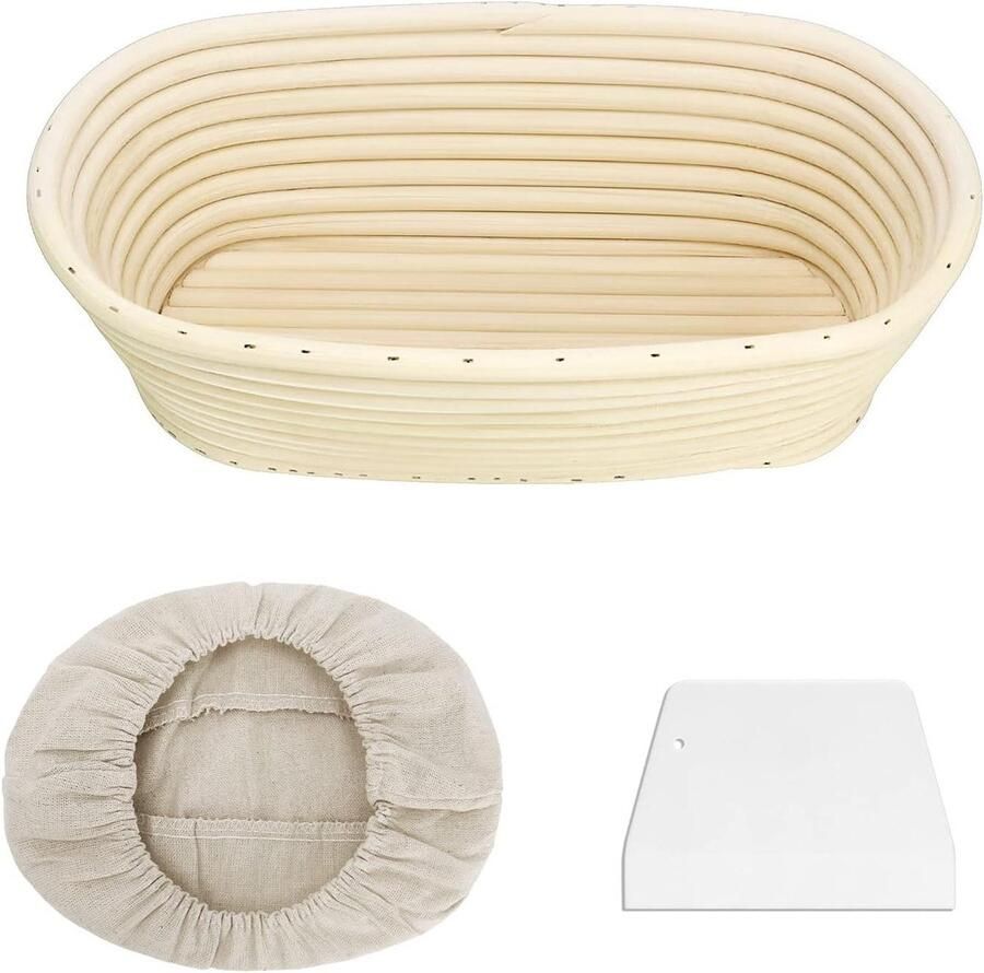 Gaarmand Ovaal Broodmand Rijs Brood Bakken Natuurlijk Rotan 25 x 15 x 8 cm Natuurlijk