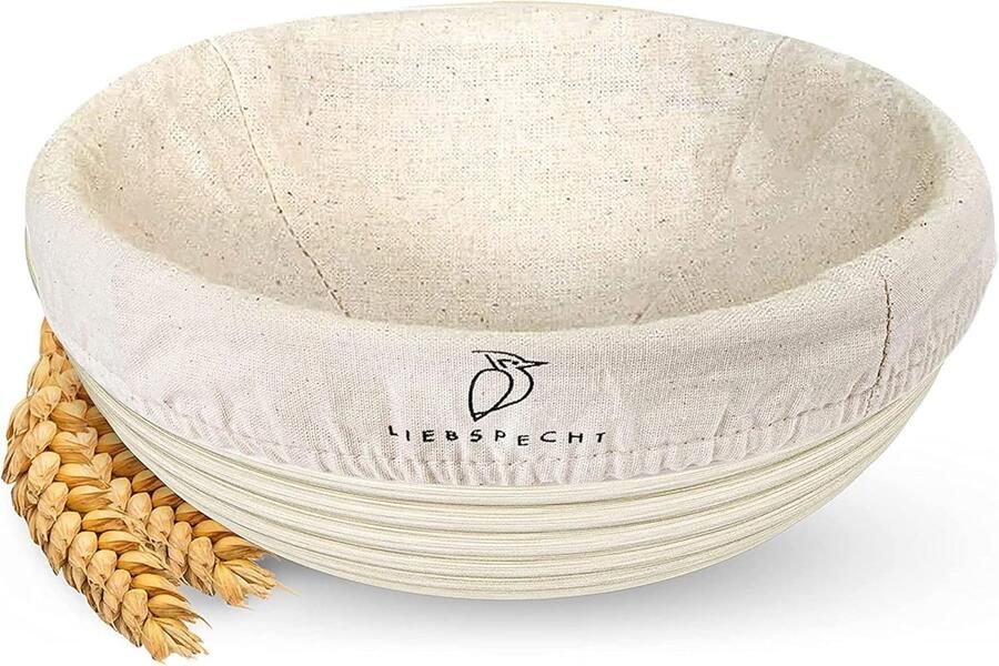 Gaarmand Rond Rijsmand Brood Broodbakken Thuis Inclusief Linnen Inzetstuk 25 Cm Diameter
