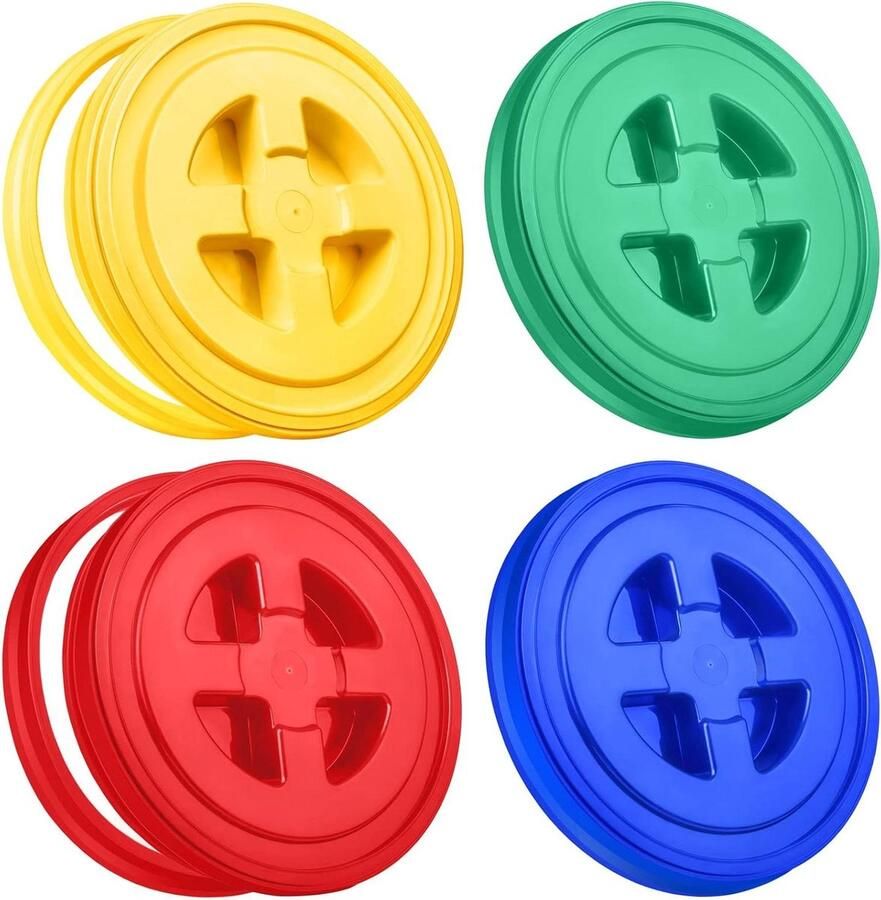 Gamma Seal Deksel Emmer Deksel Voedsel Opslag Lekvrije Sluiting 4 Stuks Multicolor