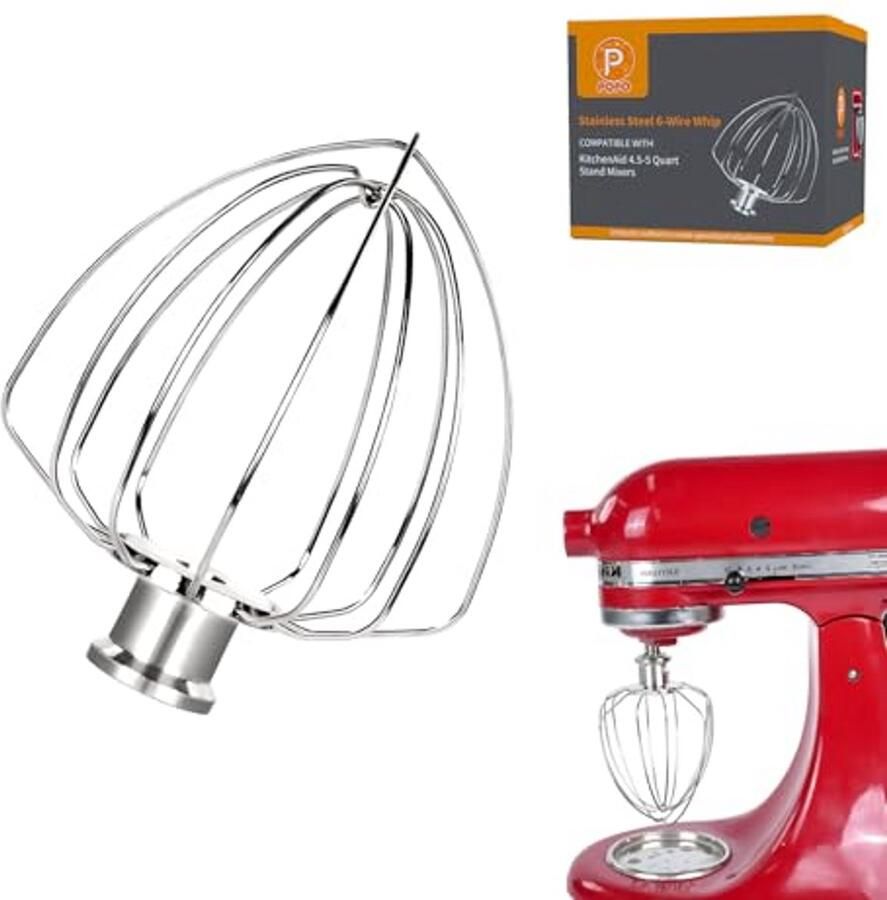 Garde opzetstuk Mixer accessoires Luchtige recepten maken Duurzaam roestvrij staal 6 draads Zilverkleurig