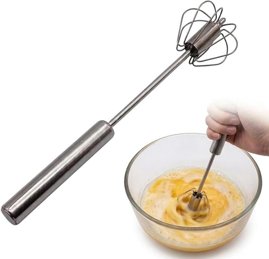 Garde roestvrij staal 12 inch handmixer zonder stroom Halfautomatische garde van roestvrij staal 30 5 cm ideaal als handmixer zonder stroom voor keuken en dagelijks gebruik