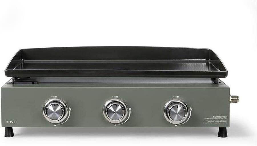 Gas Bakplaat Plancha Grill Buiten Koken Automatische Ontsteking 62 x 34.5 cm Groen