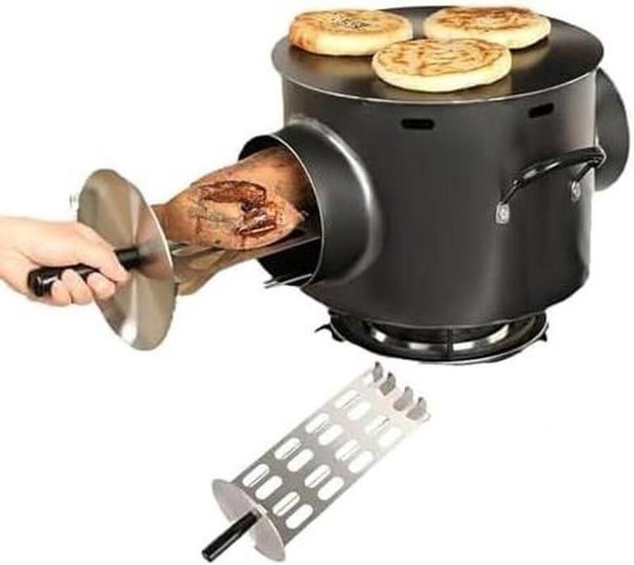 Gas Barbecue Grill Draagbare Oven Kamperen en Picknicken Rookvrij Koken 38 x 32 x 22.5 cm