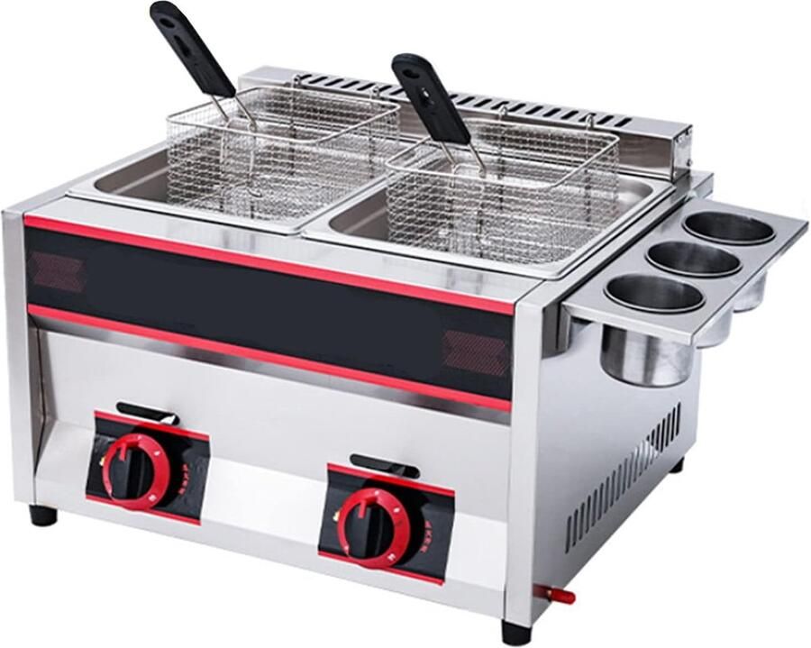 Gas Friteuse 12L 18L Gas Friteuse Tank Rvs Kip Chips Friteuse Met Mand Scoop Voor Commerciële Restaurant Thuis keuken