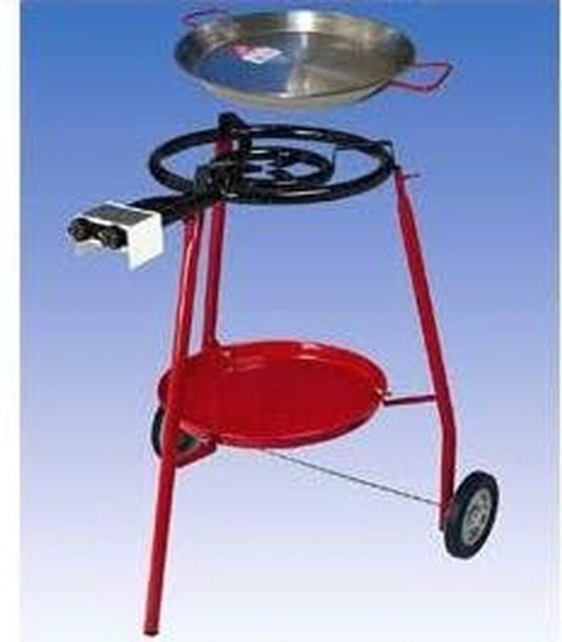 Gas Grill Set Paella Kookset Grote Maaltijden Bereiden Dubbele Ring Brander 46 en 60 cm Rood