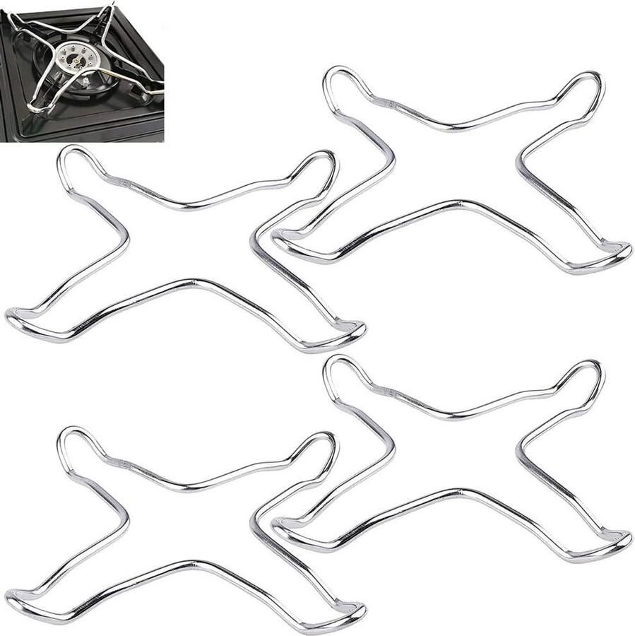 Gas Kookplaat Stands Gasfornuis Houder Stabiel Koken Gietijzer Constructie 14 x 14 cm Zilver