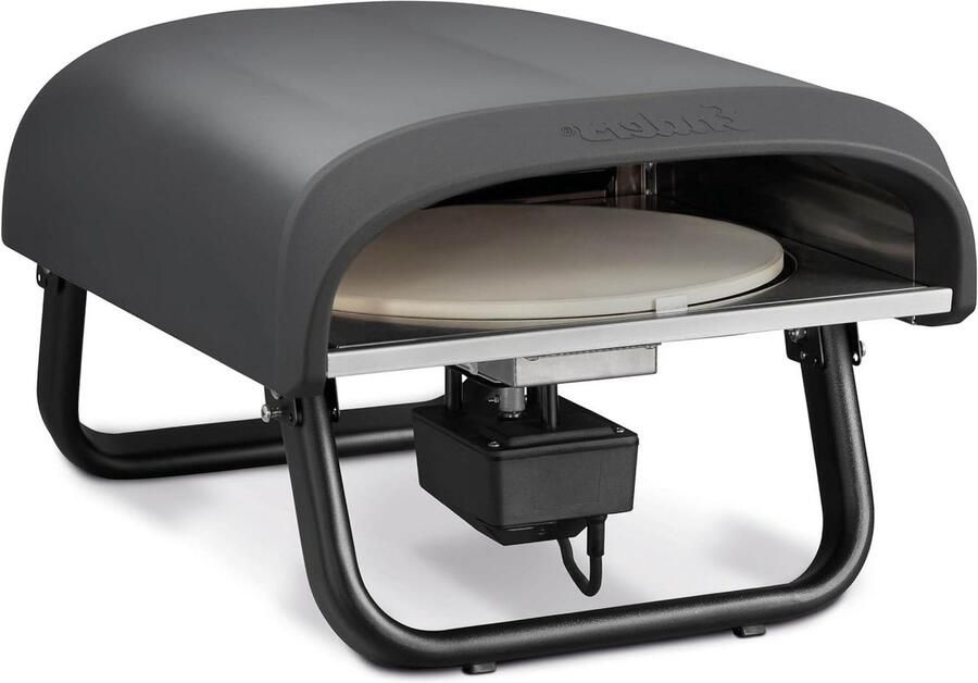 Gas Pizzaoven Buitenoven Draaiplateau Ambachtelijke Pizza's Maken Automatisch Draaisysteem 39x61x31 cm Zwart