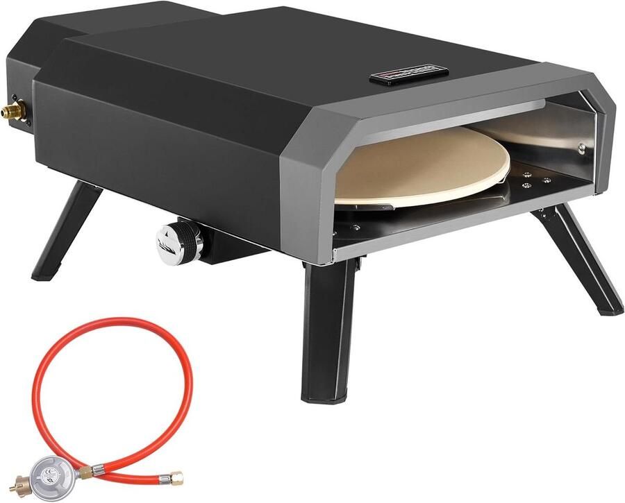 Gas Pizzaoven Pizza Grill Buiten Koken Inclusief Pizzasteen 33 cm Pizza Zwart