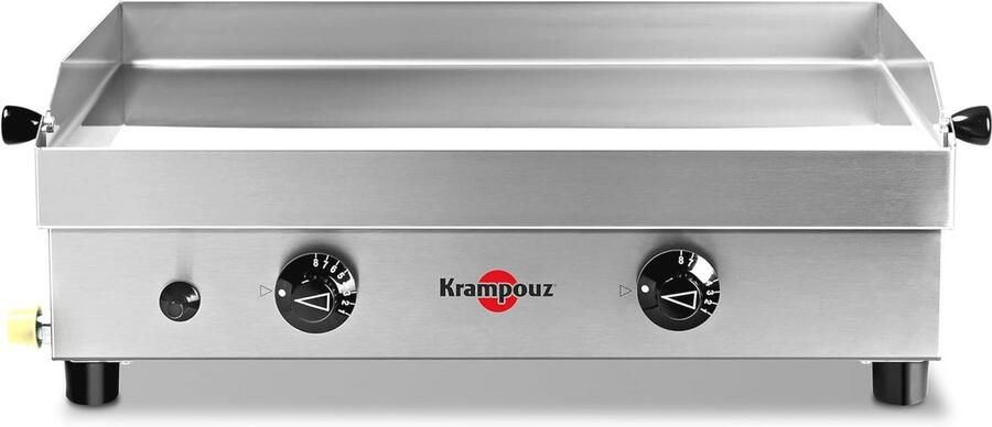 Gas Plancha zonder Merk RVS Bakplaat 54 x 33 cm 3000 Watt 2 Bakzones Gemakkelijk te Reinigen