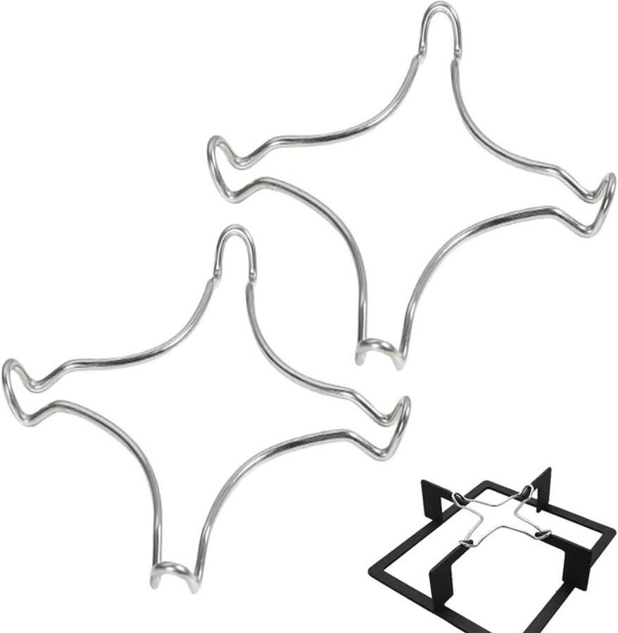 Gasfornuis Accessoires Kookplaat Ondersteuning Kleine Pannen Koken Universeel Geschikt 15 cm Doorsnede Zilverkleurig