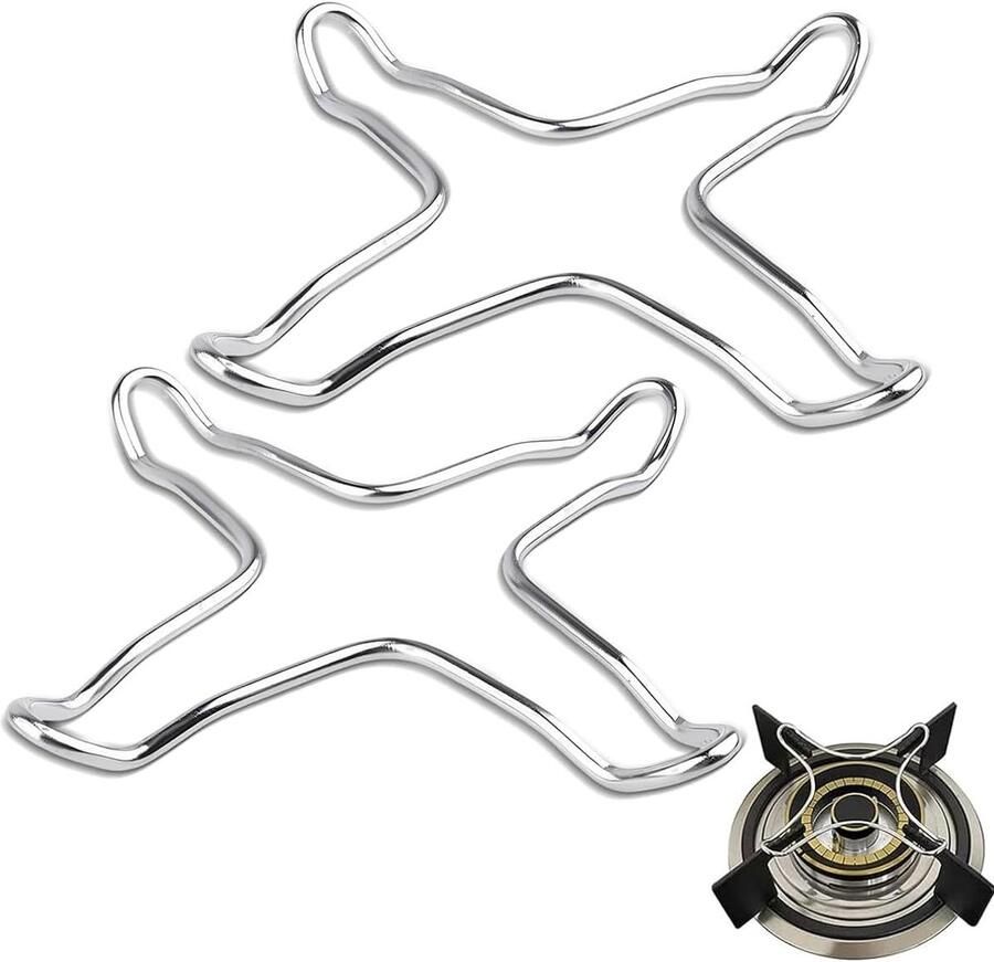 Gasfornuis Accessoires Kookplaat Ondersteuning Stabiel Koken Roestvrij Staal 2 Stuks 10 cm Zilver