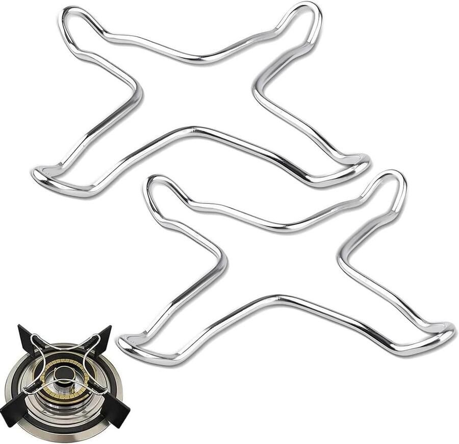 Gasfornuis Accessoires Kookplaat Ondersteuning Stabiel Koken Roestvrij Staal 2 Stuks 10 cm Zilverkleurig