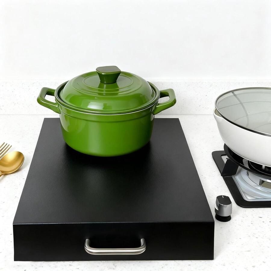 Gasfornuis Afdekplaat Kookplaat Beschermer Keuken Organiseren Extra Werkruimte 35 x 45 cm Zwart