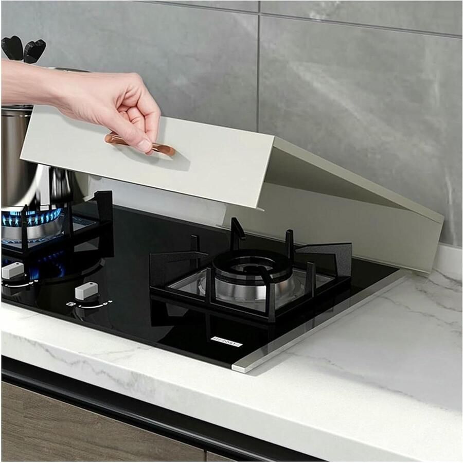 Gasfornuis Afdekplaat Kookplaat Cover Keuken Organiseren Met Handvat 30-80cm x 40-50cm Zilver