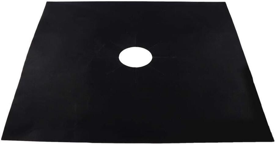 Gasfornuis Beschermer Kookplaat Mat Keuken Schoonhouden Hittebestendig Glasvezel 27x27cm Zwart