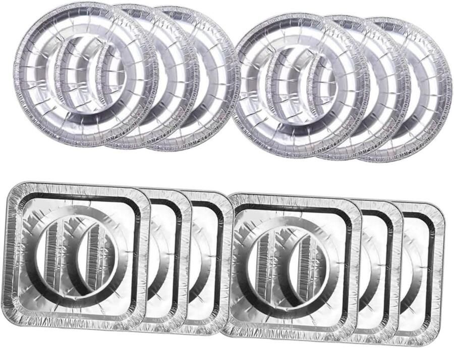 Gasfornuis Beschermers Brandplaatjes Fornuis Koken Zonder Zorgen Oliebestendig Aluminiumfolie 21.5 x 21.5 cm Zilver