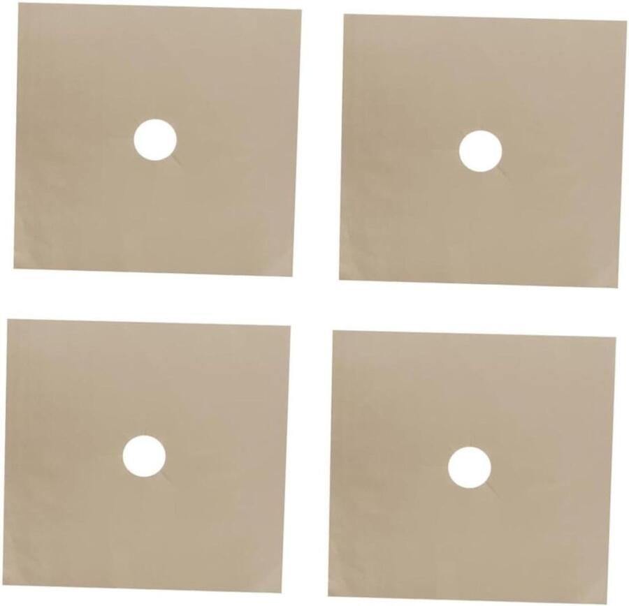 Gasfornuis Beschermers Fornuis Matten Koken Beschermen Hittebestendig Teflon 27x27 cm beige
