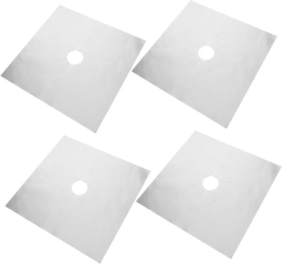 Gasfornuis Beschermers Fornuishoezen Kookplaat Matten Keuken Schoonhouden Vuil en Vet Afwerend 27 x 27 cm Zilver