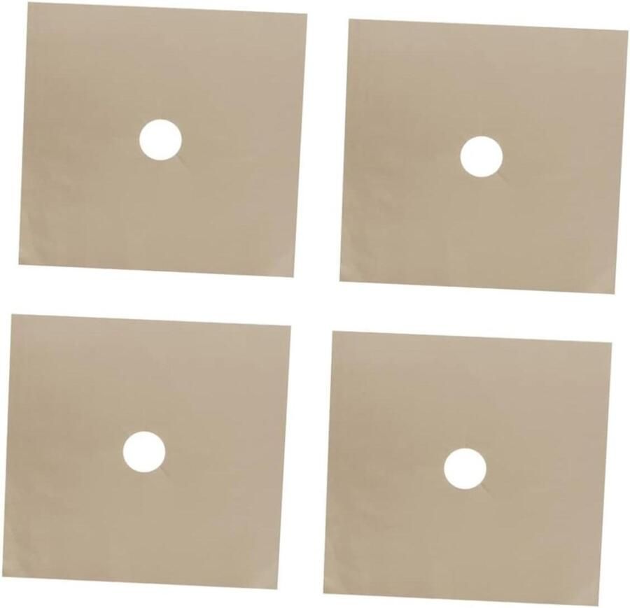 Gasfornuis Beschermers Hittebestendige Matten Koken en Schoonmaken Antiaanbaklaag 27 x 27 cm Beige