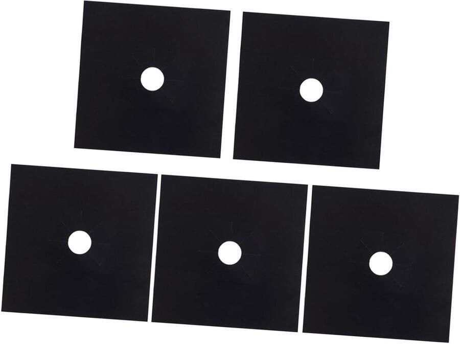 Gasfornuis Beschermers Hittebestendige Matten Koken Zonder Vlekken Herbruikbaar en Vaatwasserbestendig 27 x 27 cm Zwart