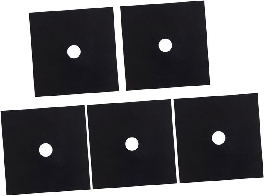 Gasfornuis Beschermers Kookplaat Bedekking Keuken Schoonhouden Voorgeperforeerde Opening 27 cm Zwart - Foto 1