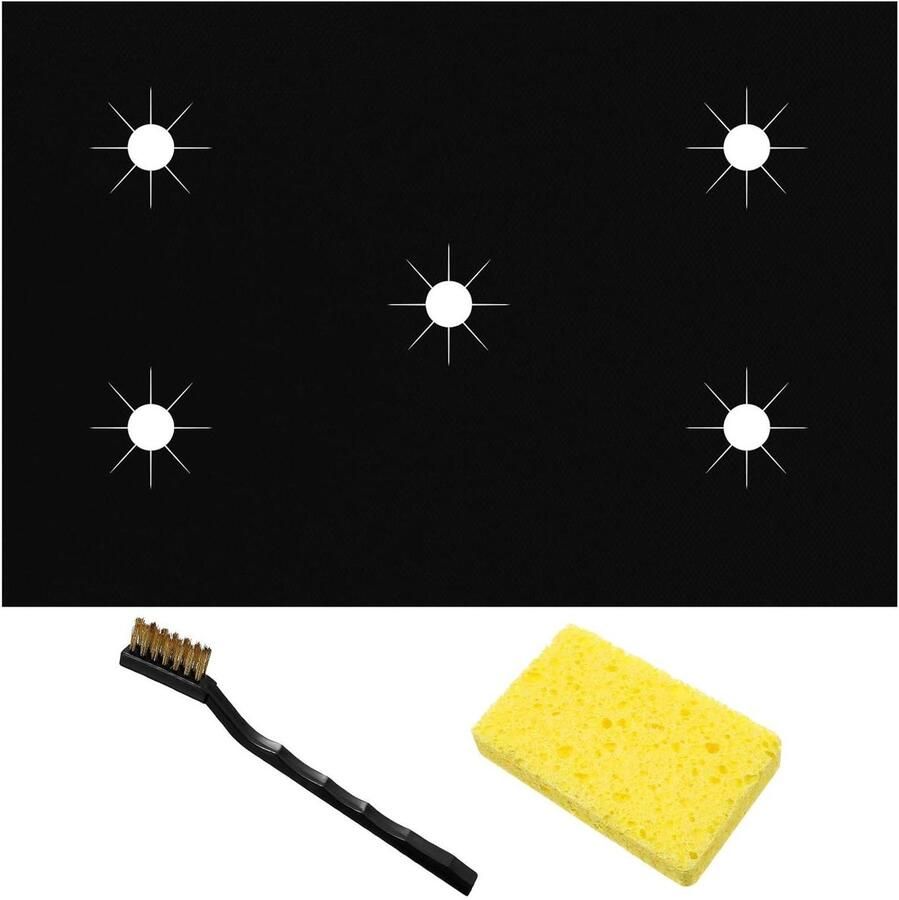 Gasfornuis Beschermers Kookplaat Covers Keuken Schoonhouden Hittebestendig Glasvezel Set van 5 stuks Zwart