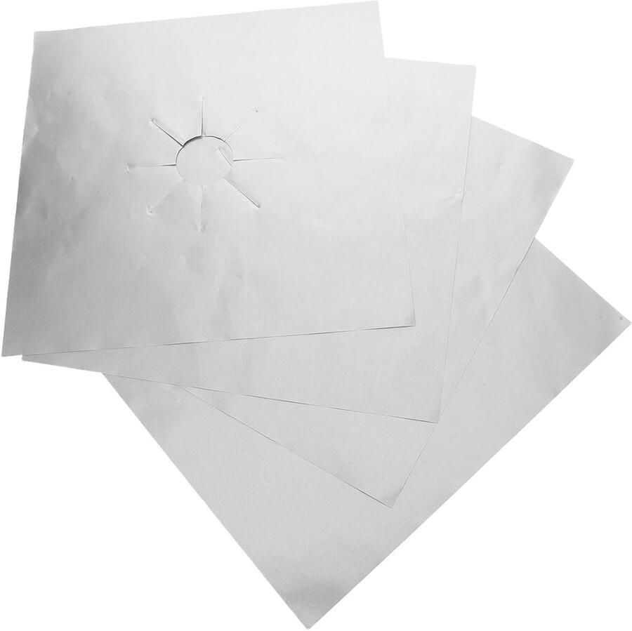 Gasfornuis Beschermers Kookplaat Covers Keuken Schoonhouden Verdikt Herbruikbaar Materiaal 27 x 27 cm Zilver