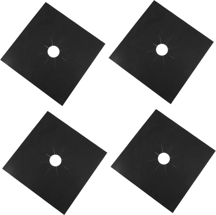 Gasfornuis Beschermers Kookplaat Covers Schoon Koken Herbruikbaar Antiaanbak Materiaal 27x27cm Zilver
