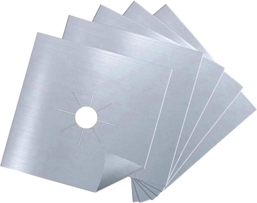 Gasfornuis Beschermers Kookplaat Covers Schoon Koken Universele Pasvorm 27 cm Zilver