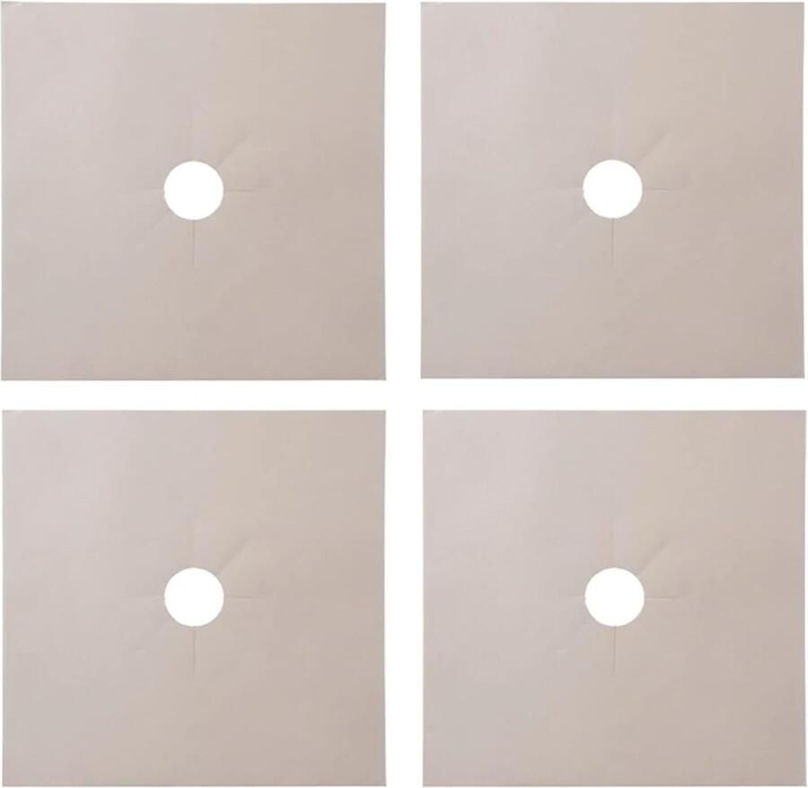 Gasfornuis Beschermers Kookplaat Mat Keuken Schoon Houden Herbruikbaar Hittebestendig 4 Stuks Beige